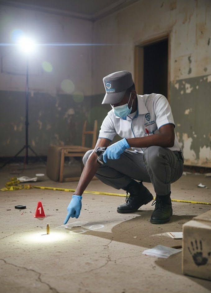 Security officer overseeing a public event